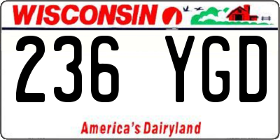 WI license plate 236YGD