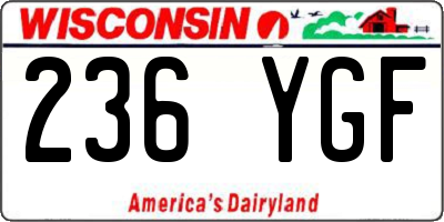 WI license plate 236YGF