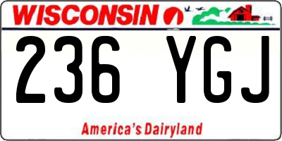 WI license plate 236YGJ