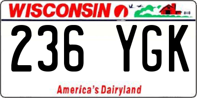 WI license plate 236YGK