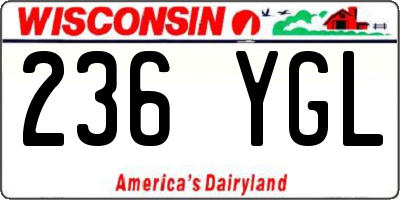 WI license plate 236YGL