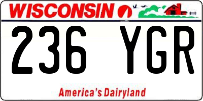 WI license plate 236YGR