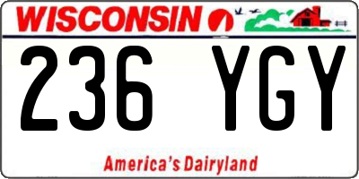 WI license plate 236YGY