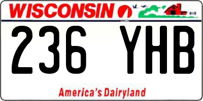 WI license plate 236YHB