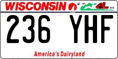 WI license plate 236YHF