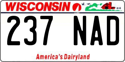 WI license plate 237NAD