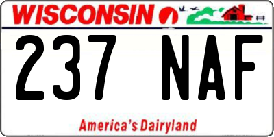 WI license plate 237NAF