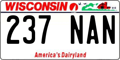 WI license plate 237NAN