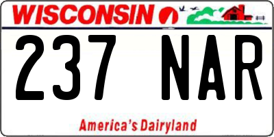 WI license plate 237NAR