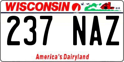 WI license plate 237NAZ