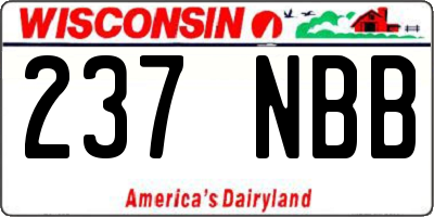 WI license plate 237NBB