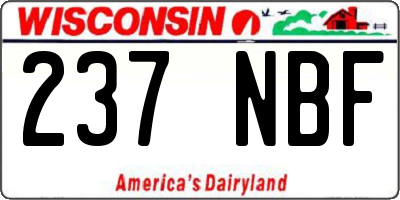 WI license plate 237NBF