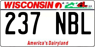 WI license plate 237NBL