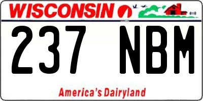 WI license plate 237NBM