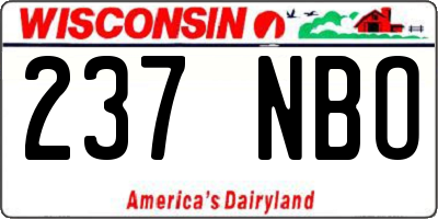 WI license plate 237NBO