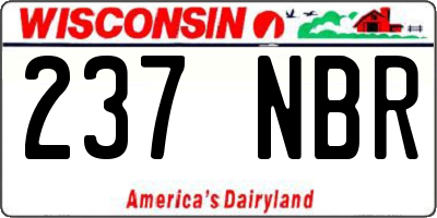 WI license plate 237NBR