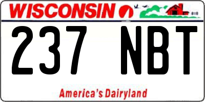 WI license plate 237NBT