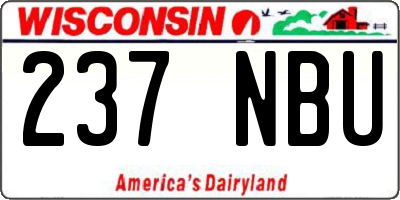 WI license plate 237NBU