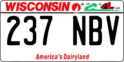 WI license plate 237NBV