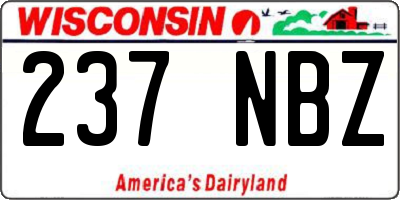 WI license plate 237NBZ