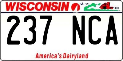 WI license plate 237NCA
