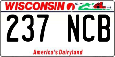 WI license plate 237NCB