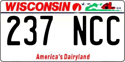 WI license plate 237NCC