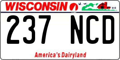 WI license plate 237NCD