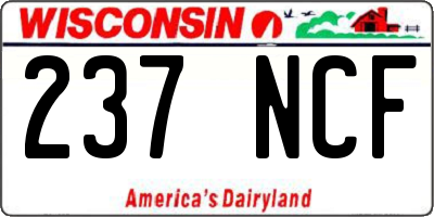 WI license plate 237NCF