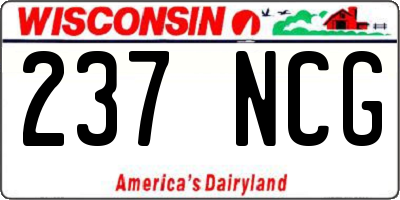WI license plate 237NCG