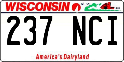 WI license plate 237NCI