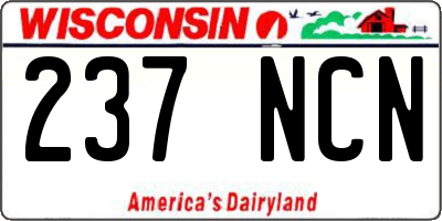 WI license plate 237NCN