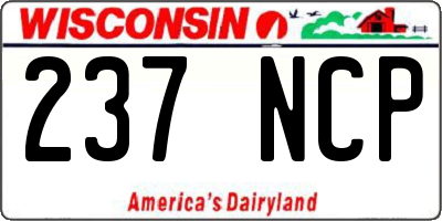 WI license plate 237NCP