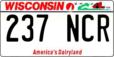 WI license plate 237NCR
