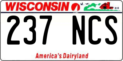 WI license plate 237NCS