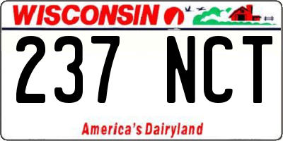 WI license plate 237NCT