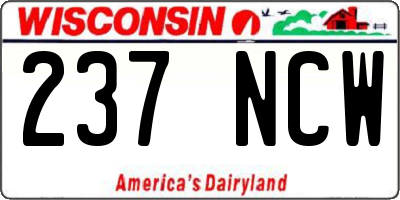 WI license plate 237NCW