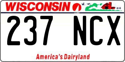 WI license plate 237NCX