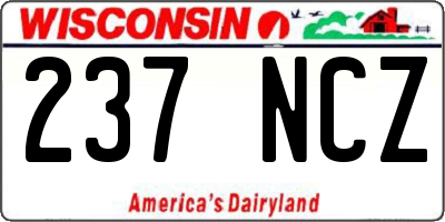 WI license plate 237NCZ