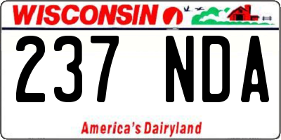 WI license plate 237NDA