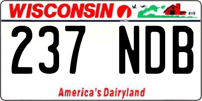 WI license plate 237NDB