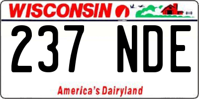 WI license plate 237NDE