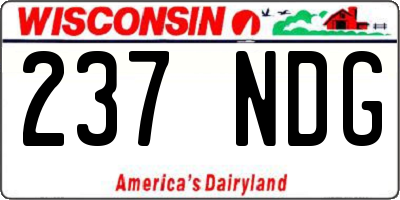WI license plate 237NDG