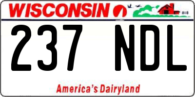 WI license plate 237NDL