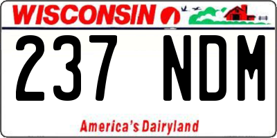 WI license plate 237NDM