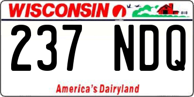 WI license plate 237NDQ