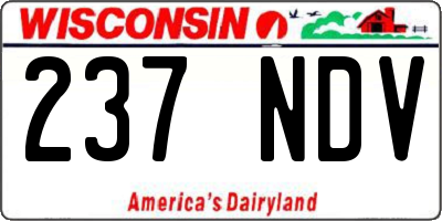 WI license plate 237NDV