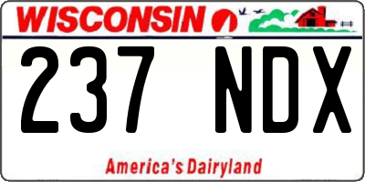 WI license plate 237NDX