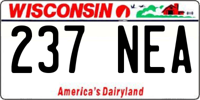 WI license plate 237NEA