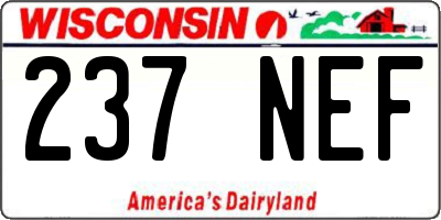 WI license plate 237NEF